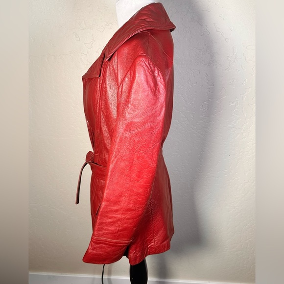 LA VAY LIMITED BURGANDY RED LEATHER JACKET size Small made in San Diego CA - Picture 5 of 16